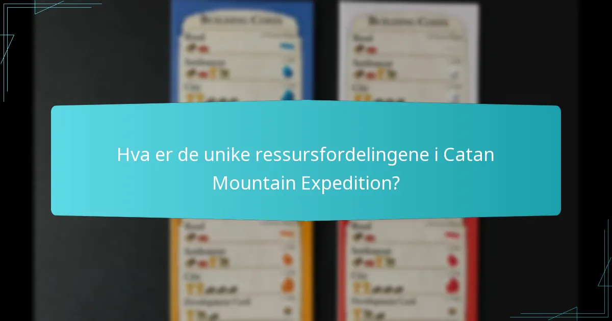 Hva er de unike ressursfordelingene i Catan Mountain Expedition?