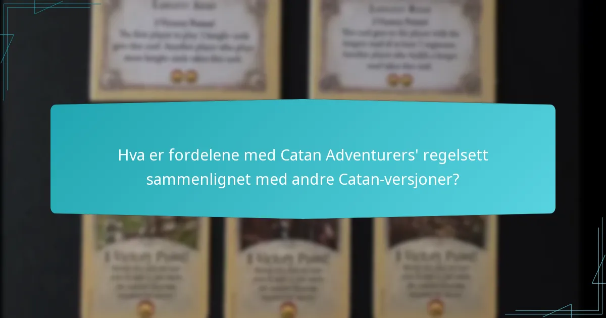 Hvilke spillerinsentiver finnes i Catan Adventurers?