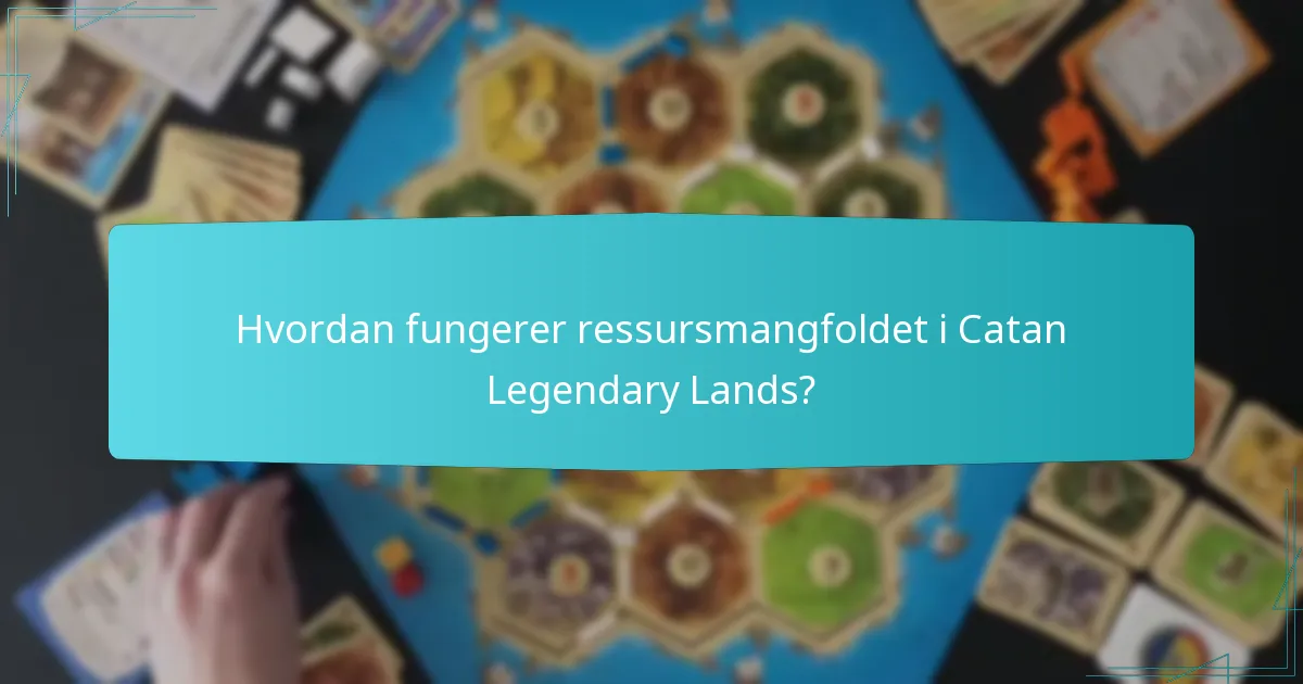 Hvordan fungerer ressursmangfoldet i Catan Legendary Lands?