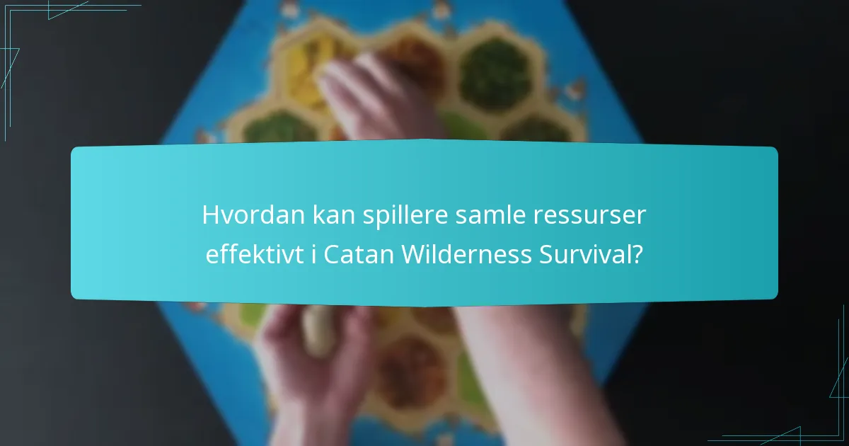 Hvordan kan spillere samle ressurser effektivt i Catan Wilderness Survival?
