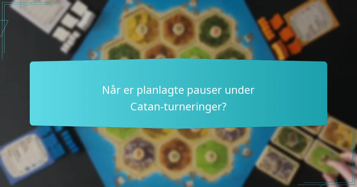 Når er planlagte pauser under Catan-turneringer?
